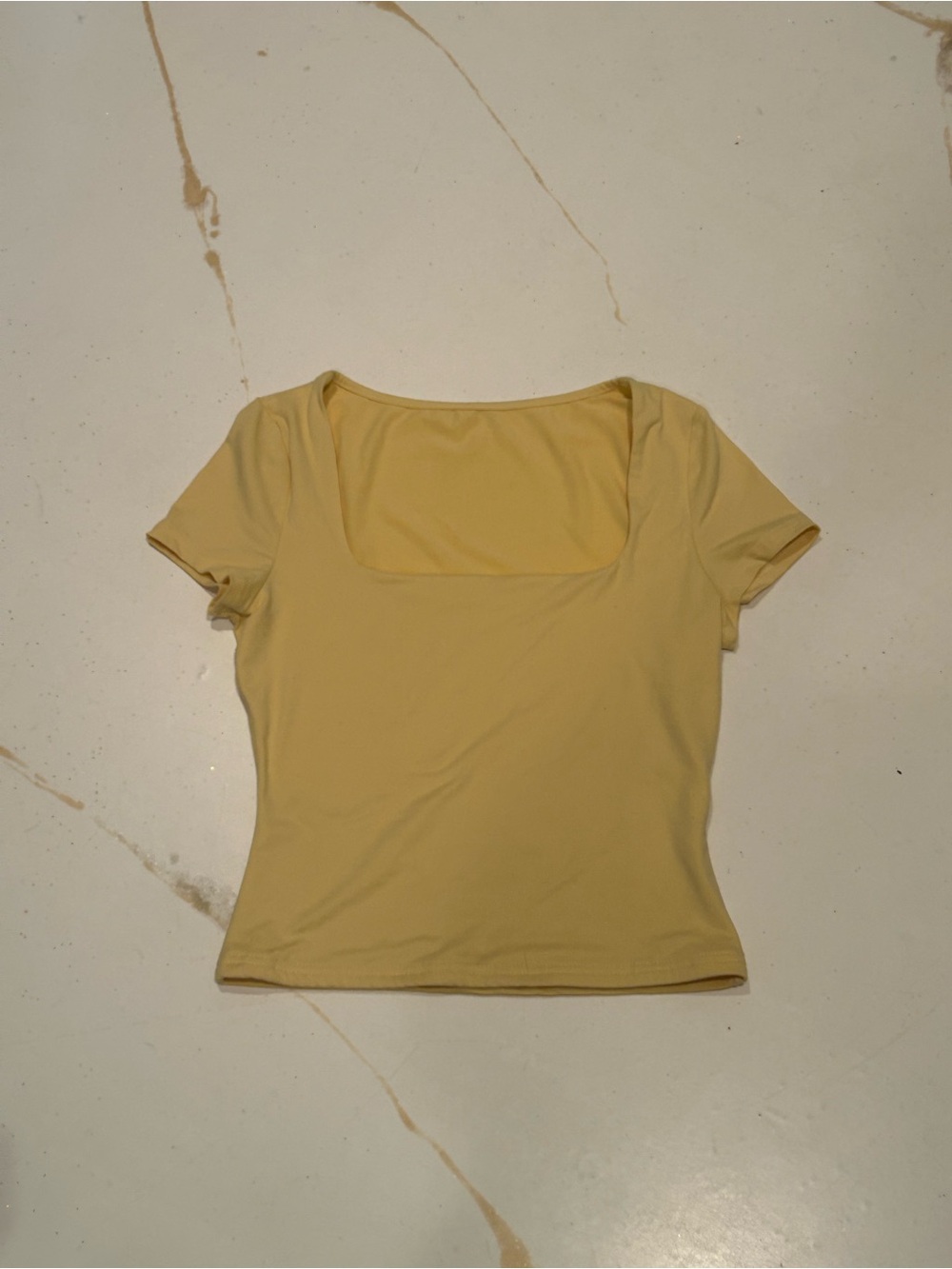 Yellow Square Neck Top